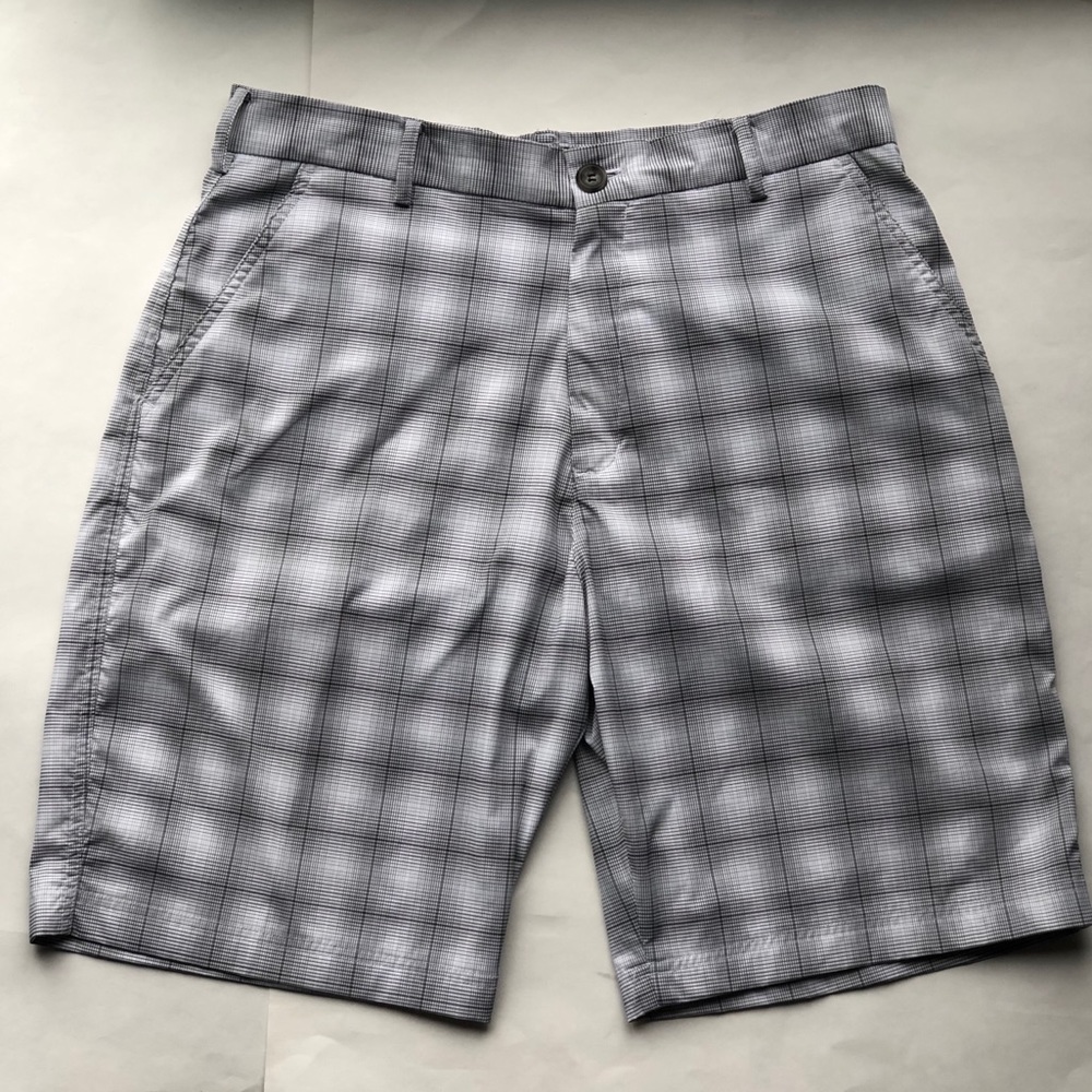 Gordon Cooper Golf Shorts Plaid Flat Front Stretch